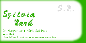 szilvia mark business card